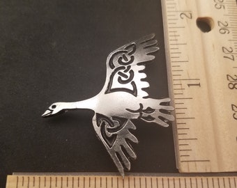 Single Pewter Animal Flying Goose