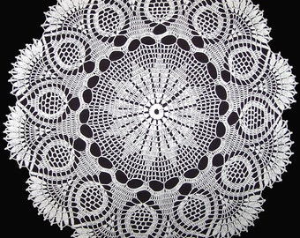 Handmade Round Crochet Doily: Queen Ann's Lace