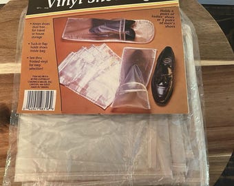 Vintage Chadwick Vinyl Shoe Bags Set Of 6 Travel Storage New