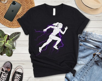 Camiseta de corredor eléctrico / Diseño de rayo para la carrera