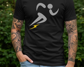 Camiseta gráfica Lightning Runner / Camiseta con icono de atleta corredor