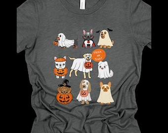 Camiseta juvenil de Halloween para perros / Cachorros disfrazados, ¡diversión para pedir dulces!