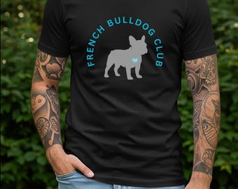 Camiseta del Club del Bulldog Francés / Silueta con Corazón