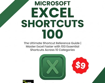 100 Excel Shortcuts PDF Guide | Microsoft Excel  Keyboard Shortcuts | 10 Categories | Beginner  to Advanced | Instant Download