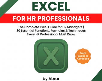 Excel for HR Professionals pdf Guide | 30 HR  Formulas and Functions | Countif Vlookup If  Pivot Tables | HR Analytics | Instant Download