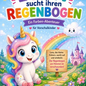 Luna Searches for Her Rainbow – Preschool Activity Book | Learning Colors | Unicorn Printable PDF | Children's Activity Book 4–6 Years