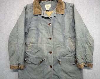 Giacca da lavoro vintage LL Bean Barn da donna, taglia L, con fodera trapuntata e effetto slavato, modello 0WY28