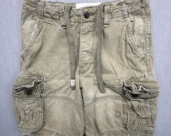 Abercrombie & Fitch Shorts Men 32 Cargo Y2K Paratrooper Faded Distressed