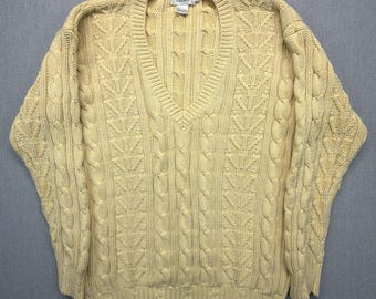Vintage Abercrombie & Fitch Cable Knit Fisherman Cricket Tennis Sweater M