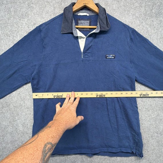 Vintage LL Bean Rugby Shirt Men Large Pullover Blue C… - Gem