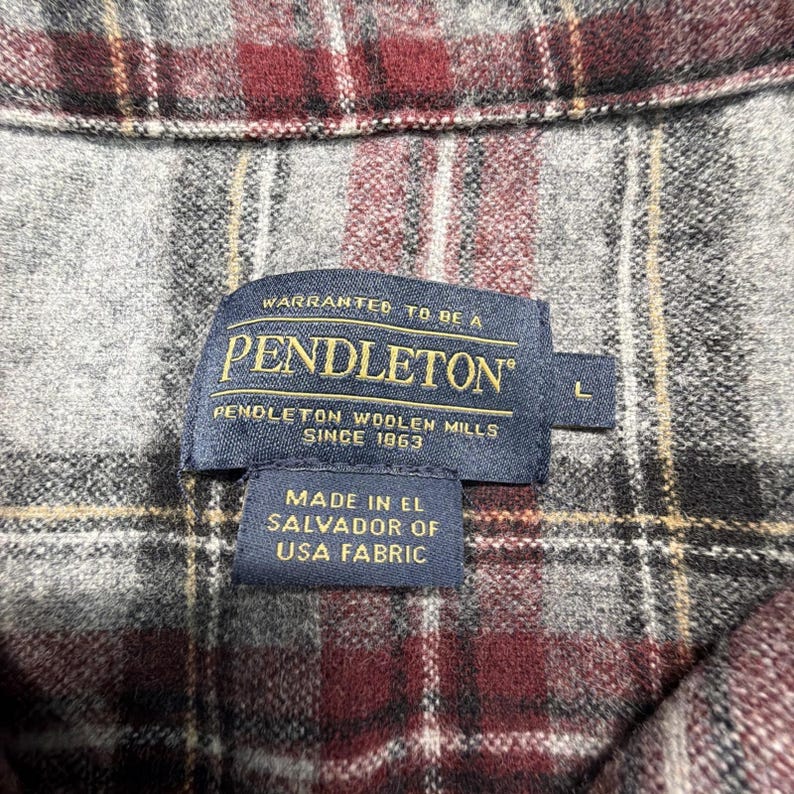 Vintage Pendleton Wolle Flanell Hemd Wolle Kariert Gr. L Bild 2