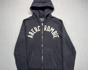 Abercrombie & Fitch Muscle Zip Up Hoodie Men's Medium Black
