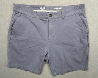 Mugsy Shorts Mens 38 Marinas Gray Flat Front Chino Casual