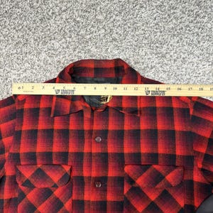 Vintage 70s Pendleton USA Shadow Plaid Wool Board Shirt Flannel M / L image 8