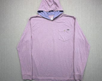 Johnnie-O Hoodie Mens XL Striped Lightweight Hoodie Pullover Long Sleeve Pocket