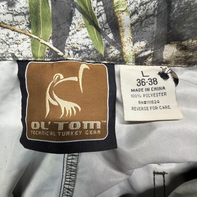 Mens Ol' Tom Mossy Oak Obsession Turkey Hunting Cargo Camo Pants L 38x30 image 3