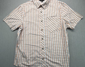 Duluth Alaskan Hardgear Mens Large Short Sleeve Button Shirt Plaid Outdoor Work