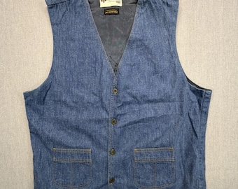 Vintage 1970's Levis Panatela Men's 42 Western Sportswear Denim Jean Vest