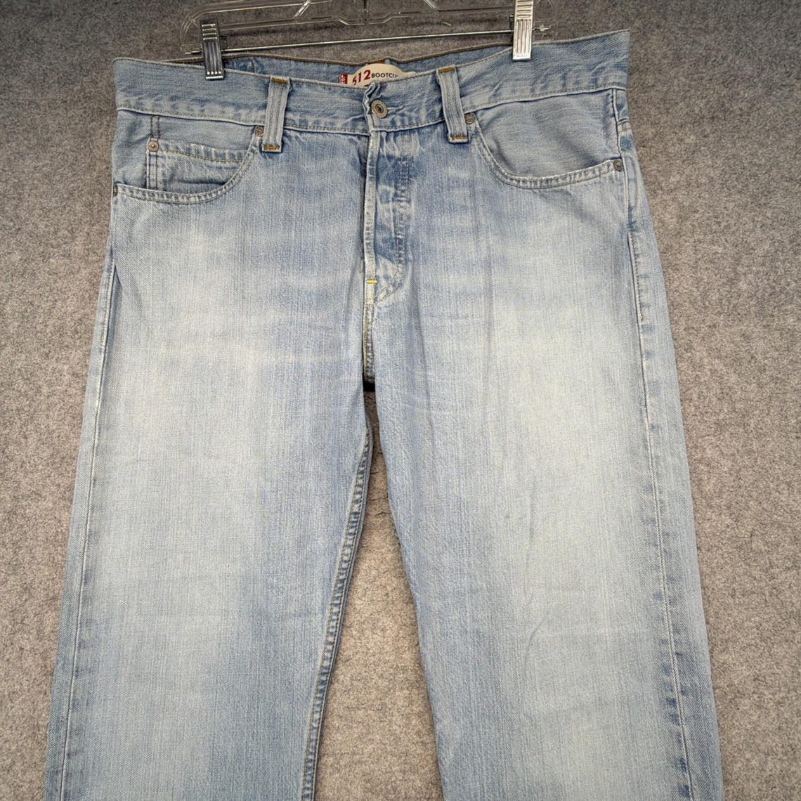 Vintage Levis Jeans Mens 36x34 Blue 512 Bootcut Baggy Faded Whisker Y2K, foto 3 di 5