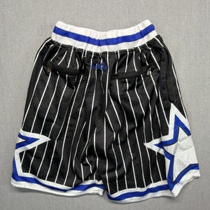 Vintage Y2K Just Don Orlando Magic NBA 1992 - 1993 Mesh Shorts Black Blue Medium image 4