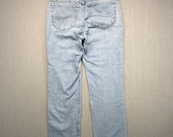 Vintage LEE Jeans Mens 31x29 Denim Straight Leg Light Wash 80s 90s