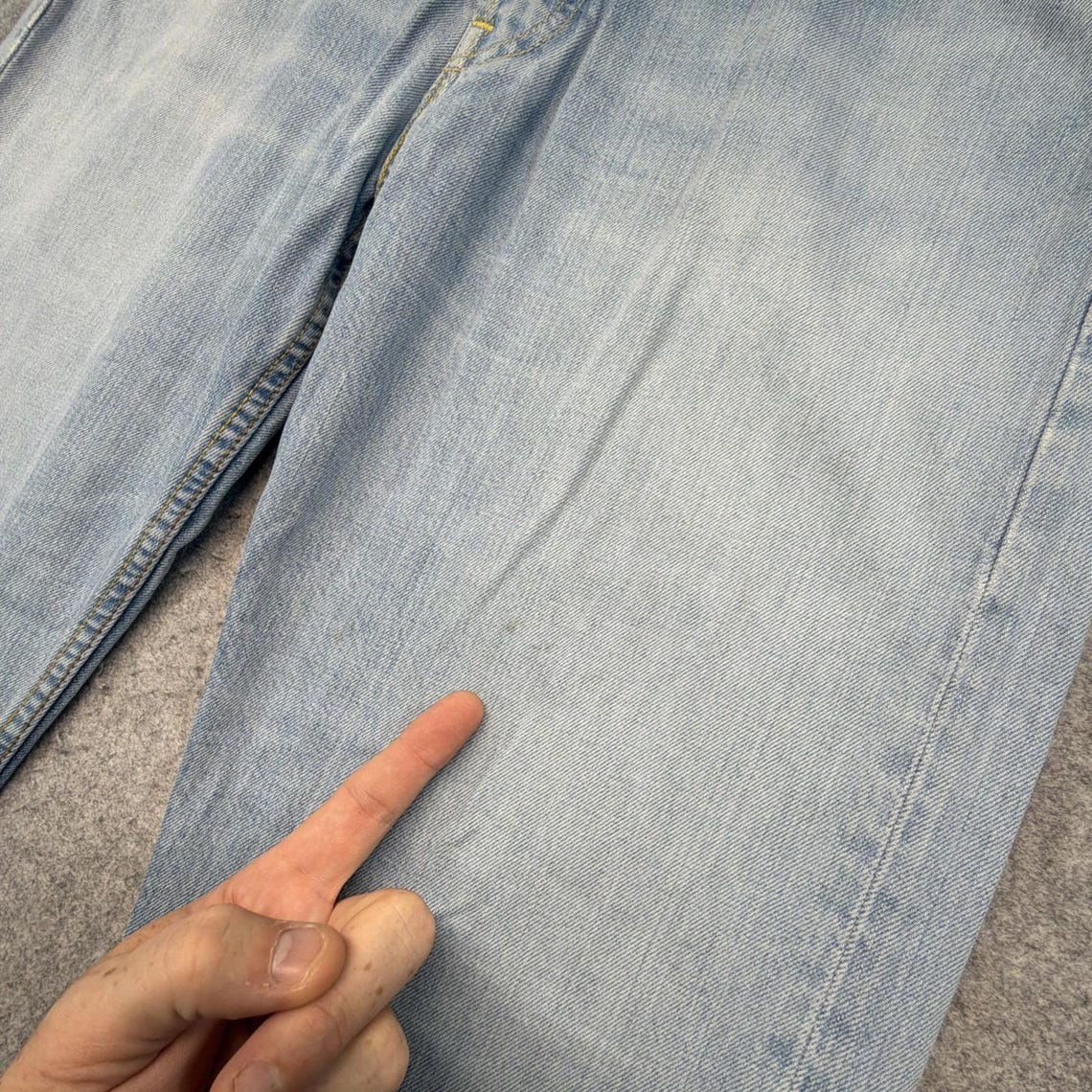 Vintage Levis Jeans Mens 36x34 Blue 512 Bootcut Baggy Faded Whisker Y2K, foto 4 di 5