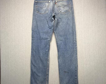 Vintage Levis 501 Jeans Herren 32x34 (Passend für 30x32) Knopfleiste Denim 70s Distressed