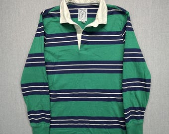 Vintage Lands End Rugby Shirt Kleine Baumwolle Langarm Poloshirt Preppy Y2K