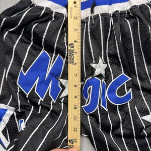 Vintage Y2K Just Don Orlando Magic NBA 1992 - 1993 Mesh Shorts Black Blue Medium image 7