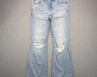 American Eagle Low-Rise Flare Jeans Womens 4 Regular Blue Next Level Stretch