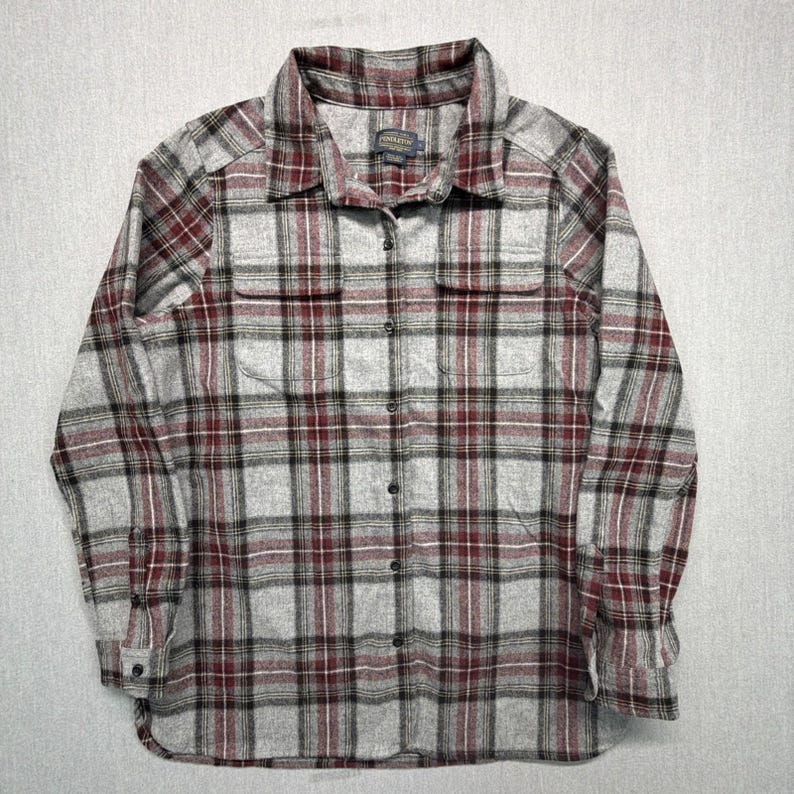Vintage Pendleton Wolle Flanell Hemd Wolle Kariert Gr. L Bild 1