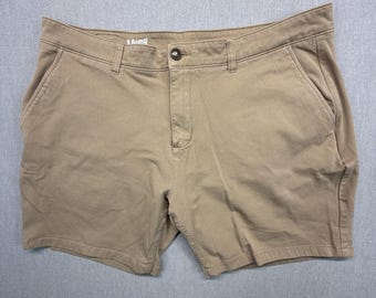 Mugsy Brooks Belmont Shorts Men 38 Tan 7" Flat Front Chino Stretch
