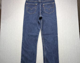 Vintage Levi's 505 Men's Straight Denim Jeans Size 34x30 Made USA Raw Hem