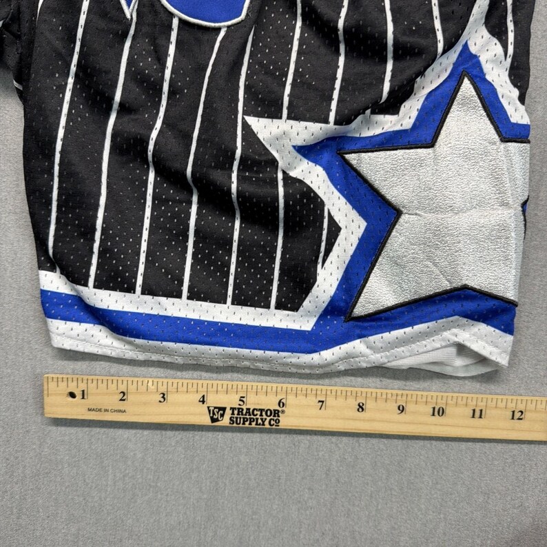 Vintage Y2K Just Don Orlando Magic NBA 1992 - 1993 Mesh Shorts Black Blue Medium image 5