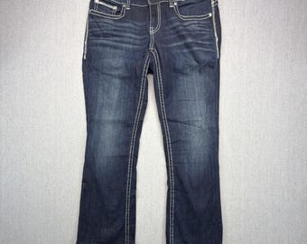 BKE Culture Boot Cut Jeans Mörktvättade Dam 29R Lågmidja Denim