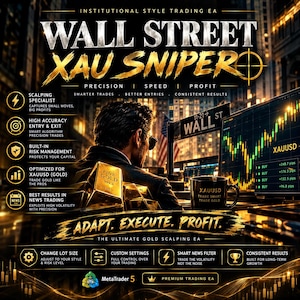 Wall Street XAU Sniper | Gold Scalping EA | Automatisierter XAUUSD-Handelsbot | Forex-News-Handels-EA | MT5 Expert Advisor | Benutzerdefinierte Risikoeinstellungen
