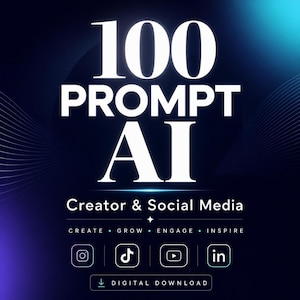 100 Prompt AI per Creator e Social Media | ChatGPT Claude Gemini | Instagram TikTok YouTube LinkedIn | PDF Download Italiano