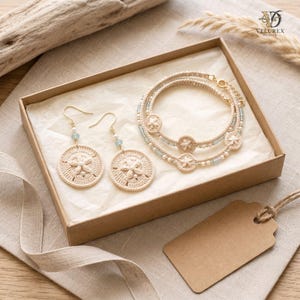 Sand Dollar Crochet Jewelry Pattern PDF: Earrings and Wrap Bracelet Set