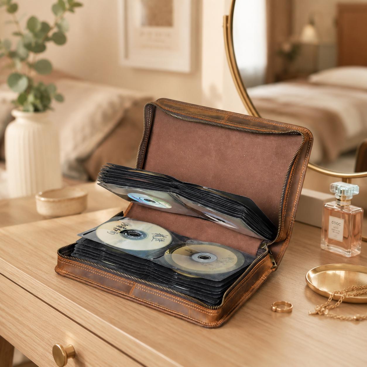 Leather cd dvd case - Etsy 日本