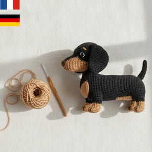 Patrón de Ganchillo Dachshund PDF / Tutorial Perro Wiener Amigurumi (Descarga Digital)