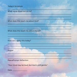 Scripture Reflection Page Printable | Christian Bible Study Worksheet | Prayer Journal Page | Faith-Based Digital Download