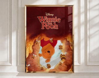 Winnie the Pooh Poster | Classic Storybook Wall Art | Hundred Acre Wood Print | Cozy Nursery Decor | Whimsical Childhood Poster | Fan Gift