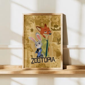 Zootopia Poster | Disney Animal City Wall Art | Animated Adventure Print | Whimsical Movie Decor | Family-Friendly Poster | Fan Gift image 3