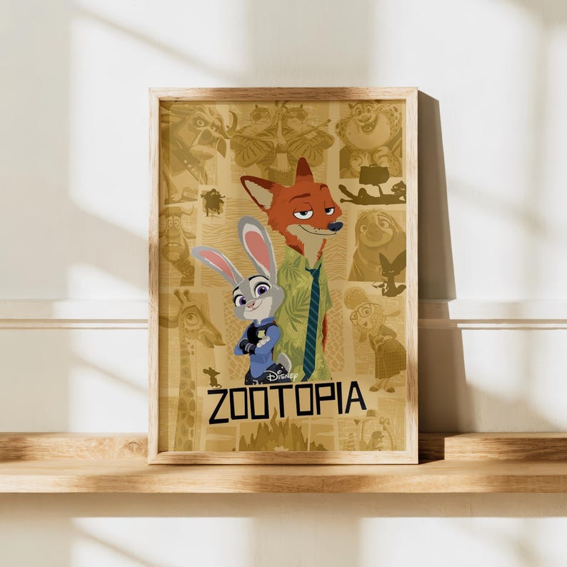 Zootopia Poster | Disney Animal City Wall Art | Animated Adventure Print | Whimsical Movie Decor | Family-Friendly Poster | Fan Gift image 3