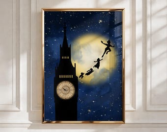 Peter Pan Poster | Neverland Wall Art | Fantasy Adventure Print | Magical Storybook Decor | Vintage Inspired Poster | Fan Gift