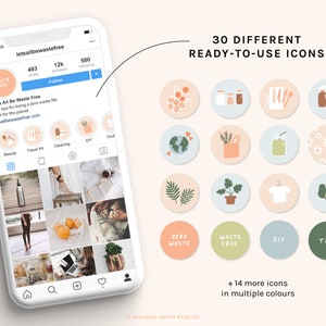 Zero Waste Instagram Story Highlight Covers Cute Icons Vegan Ethical ...