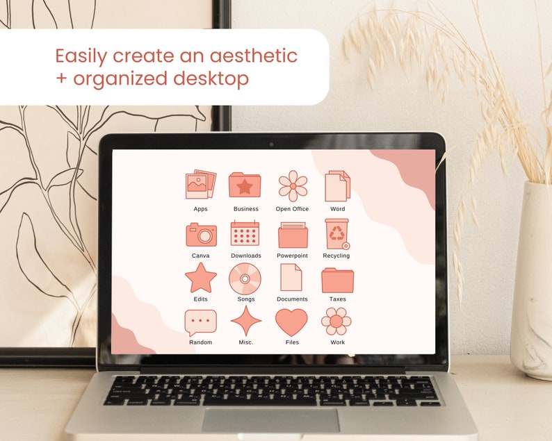 Pink Folder Icons 30 Desktop Icons for Mac Windows Peach Etsy