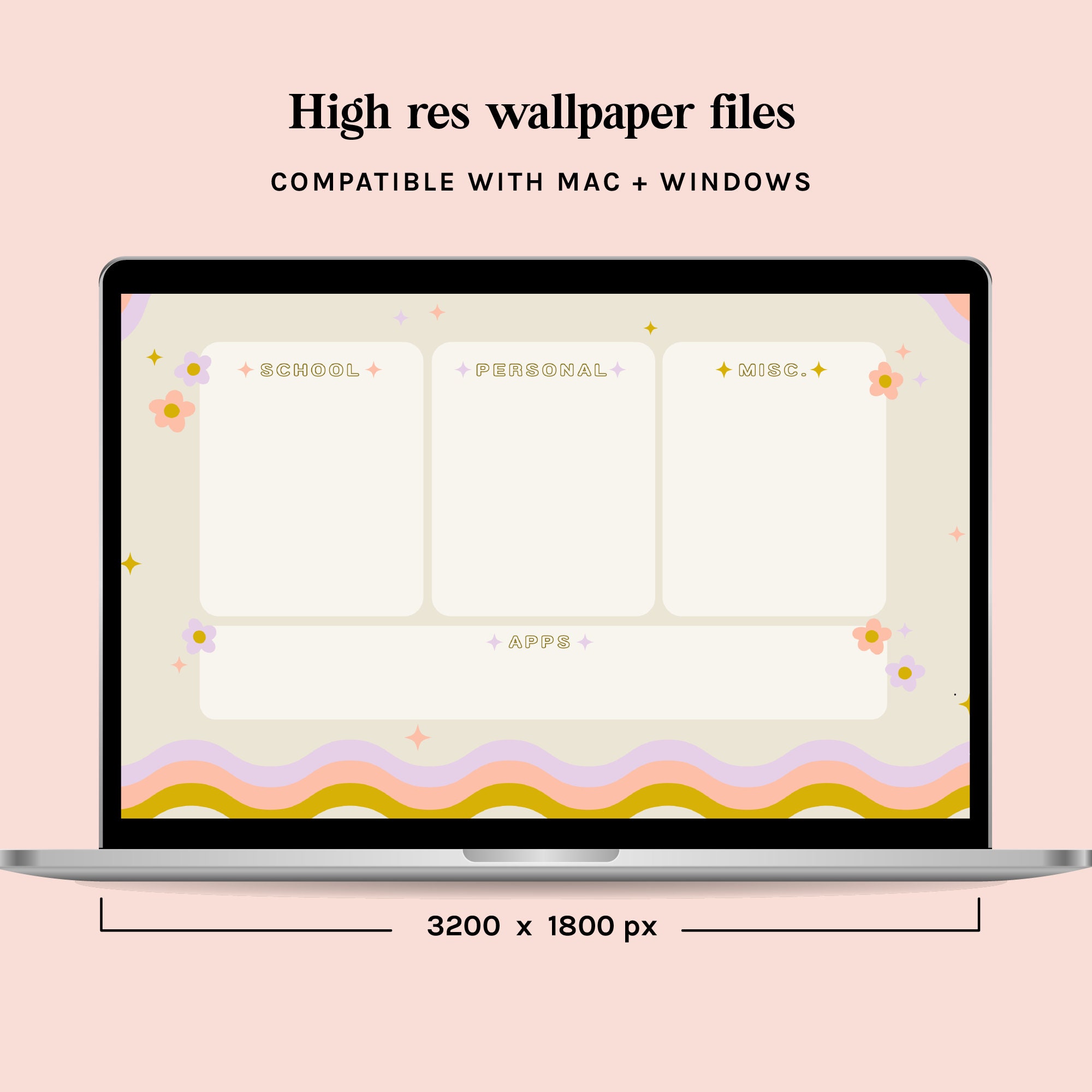 Groovy Desktop Wallpaper Organizer Matching Folder Icons - Etsy Canada