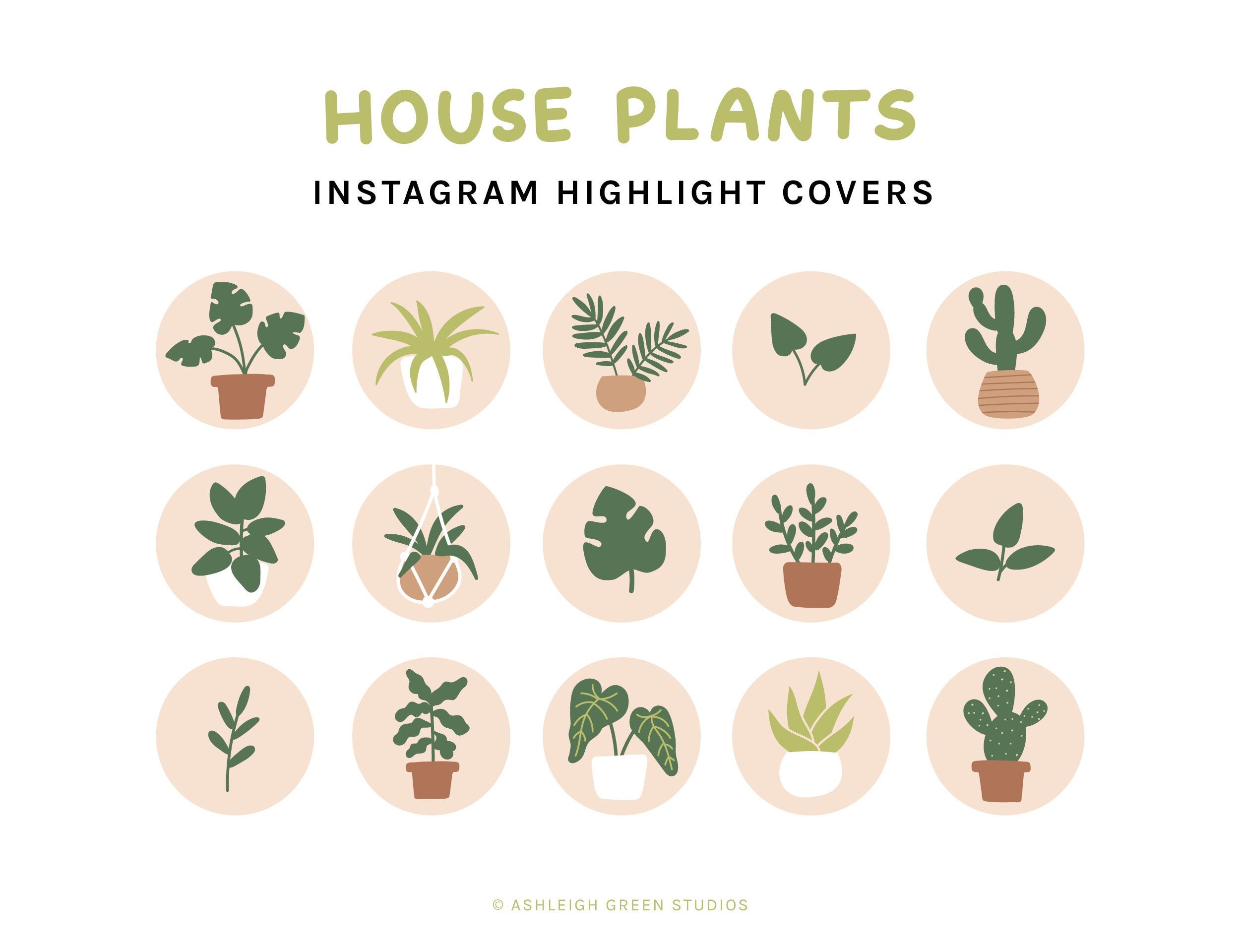50 House Plant Instagram Icons Story Highlight Covers Etsy México