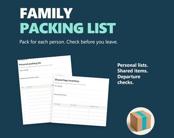 Family Packing List: Fillable Travel Checklists and Departure Planner